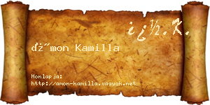 Ámon Kamilla névjegykártya
