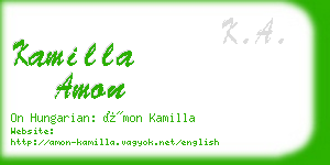 kamilla amon business card
